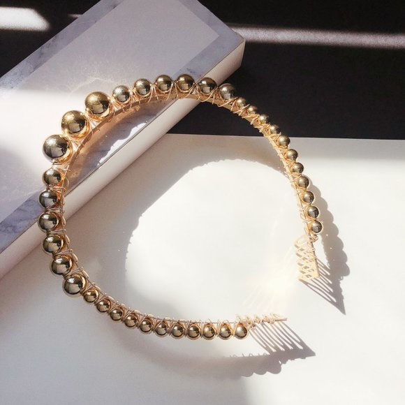 NEW Gold Balls Hairband - Picture 1 of 3